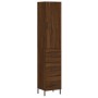 Credenza Rovere Marrone 34,5x34x180 cm in Legno Multistrato