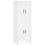 Credenza Bianca 69,5x34x180 cm in Legno Multistrato
