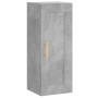 Credenza Grigio Cemento 34,5x34x180 cm in Legno Multistrato