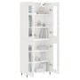 Credenza Bianco Lucido 69,5x34x180 cm in Legno Multistrato