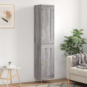 Credenza Grigio Sonoma 34,5x34x180 cm in Legno Multistrato