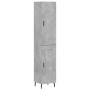 Credenza Grigio Cemento 34,5x34x180 cm in Legno Multistrato