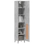 Credenza Grigio Cemento 34,5x34x180 cm in Legno Multistrato