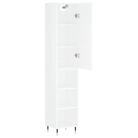 Credenza 34,5x34x180 cm in Legno Multistrato Bianco Lucido