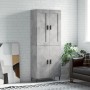 Credenza Grigio Cemento 69,5x34x180 cm in Legno Multistrato