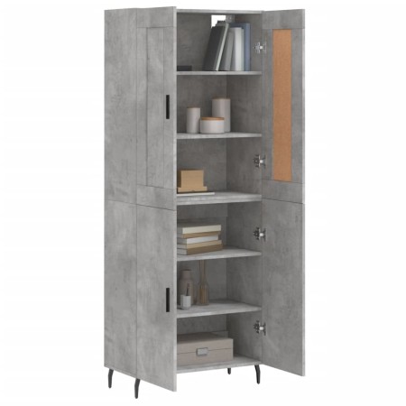 Credenza Grigio Cemento 69,5x34x180 cm in Legno Multistrato