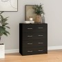 Credenza con 4 Cassetti 60x30,5x71 cm Nera