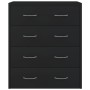 Credenza con 4 Cassetti 60x30,5x71 cm Nera