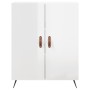 Credenza Bianco Lucido 69,5x34x180 cm in Legno Multistrato