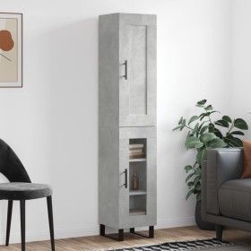 Credenza Grigio Cemento 34,5x34x180 cm in Legno Multistrato