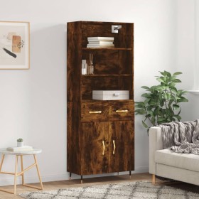 Credenza Rovere Fumo 69,5x34x180 cm in Legno Multistrato