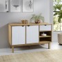 Credenza OTTA Marrone e Bianco 114x43x73,5 cm in Legno di Pino