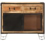 Credenza 80x31x66 cm in Legno Grezzo Massello Mango e Metallo