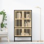 Credenza Nera 70x35x125 cm in Legno Multistrato