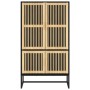 Credenza Nera 70x35x125 cm in Legno Multistrato