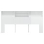 Testiera con Contenitore Bianco Lucido 200x19x103,5 cm
