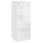 Mobile a Parete Bianco Lucido 34,5x32,5x90 cm Legno Multistrato