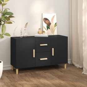 Credenza Nera 100x36x60 cm in Legno Multistrato