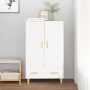 Credenza Bianco Lucido 70x31x115 cm in Legno Multistrato