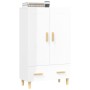 Credenza Bianco Lucido 70x31x115 cm in Legno Multistrato