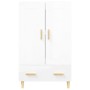 Credenza Bianco Lucido 70x31x115 cm in Legno Multistrato