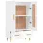 Credenza Bianco Lucido 70x31x115 cm in Legno Multistrato