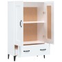 Credenza Bianco Lucido 70x31x115 cm in Legno Multistrato