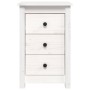 Comodini 2 pz Bianca 40x35x61,5 cm in Legno Massello di Pino