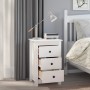 Comodini 2 pz Bianca 40x35x61,5 cm in Legno Massello di Pino