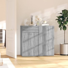 Credenza Grigio Sonoma 80x36x75 cm in Legno Multistrato