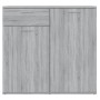 Credenza Grigio Sonoma 80x36x75 cm in Legno Multistrato