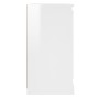 Credenza Bianco Lucido 70x35,5x67,5 cm in Legno Multistrato