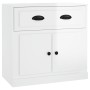 Credenza Bianco Lucido 70x35,5x67,5 cm in Legno Multistrato