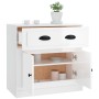 Credenza Bianco Lucido 70x35,5x67,5 cm in Legno Multistrato