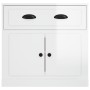 Credenza Bianco Lucido 70x35,5x67,5 cm in Legno Multistrato