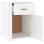 Comodino Bianco 50x36x60 cm in Legno Ingegnerizzato