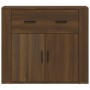 Credenza Rovere Marrone 80x33x70 cm in Legno Multistrato