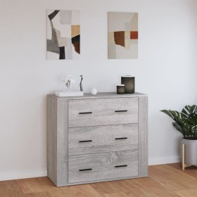 Credenza Grigio Sonoma 80x33x70 cm in Legno Multistrato