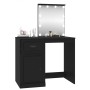 Toeletta con LED Nera 90x50x132,5 cm Legno Multistrato