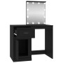 Toeletta con LED Nera 90x50x132,5 cm Legno Multistrato