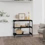 Mobile Porta Libri Nero 80x33x70,5 cm Legno Multistrato Acciaio