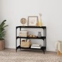 Mobile Porta Libri Nero 80x33x70,5 cm Legno Multistrato Acciaio