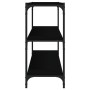 Mobile Porta Libri Nero 80x33x70,5 cm Legno Multistrato Acciaio