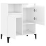 Credenza Bianco Lucido 60x35x70 cm in Legno Multistrato