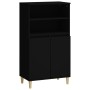 Credenza Nera 60x36x110 cm in Legno Multistrato