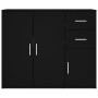 Credenza Nera 91x29,5x75 cm in Legno Multistrato