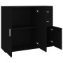 Credenza Nera 91x29,5x75 cm in Legno Multistrato