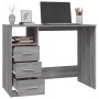 Scrivania Cassetti Grigio Sonoma 102x50x76 cm Legno Multistrato