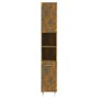 Armadietto Bagno Rovere Fumo 30x30x179 cm in Legno Multistrato