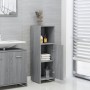 Armadietto Bagno Grigio Sonoma 30x30x95 cm in Legno Multistrato